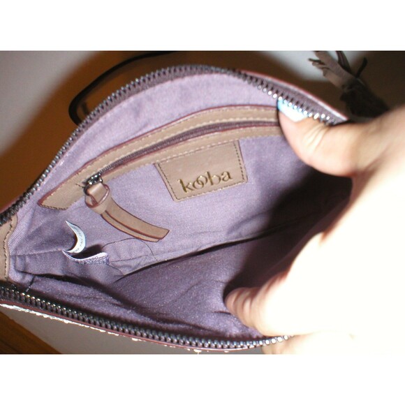 Kooba Leather Handbag Bag Brown Python Fringe Logo New Womens Cross body Snake - Picture 6 of 8